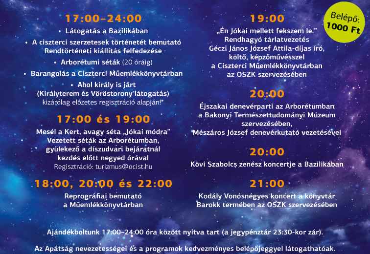 Múzeumok Éjszakája a Zirci Ciszterci Apátságban Múzeumok Éjszakája a Zirci Ciszterci Apátságban