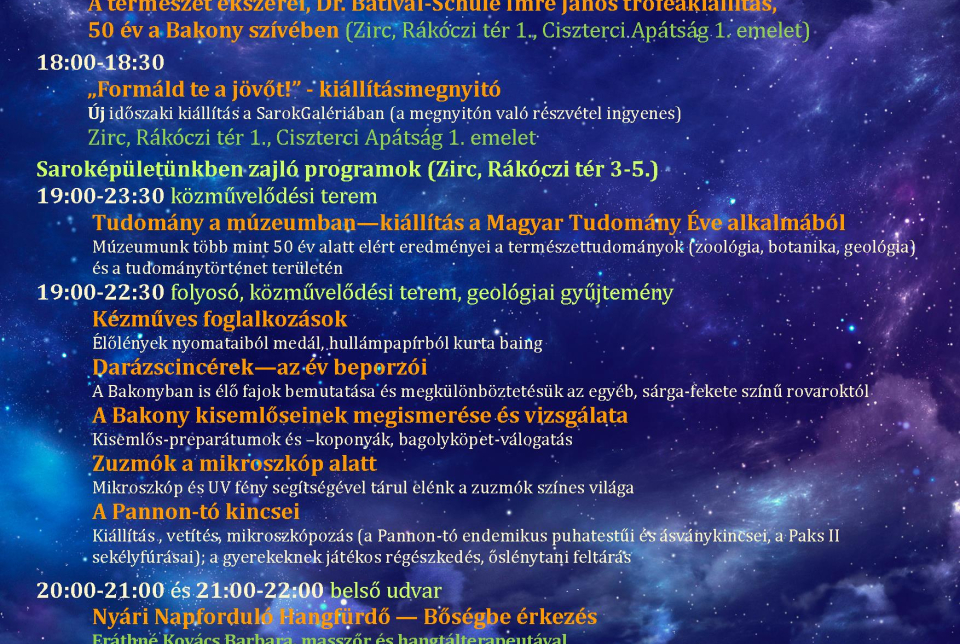 Múzeumok Éjszakája a Bakonyi Természettudományi Múzeumban