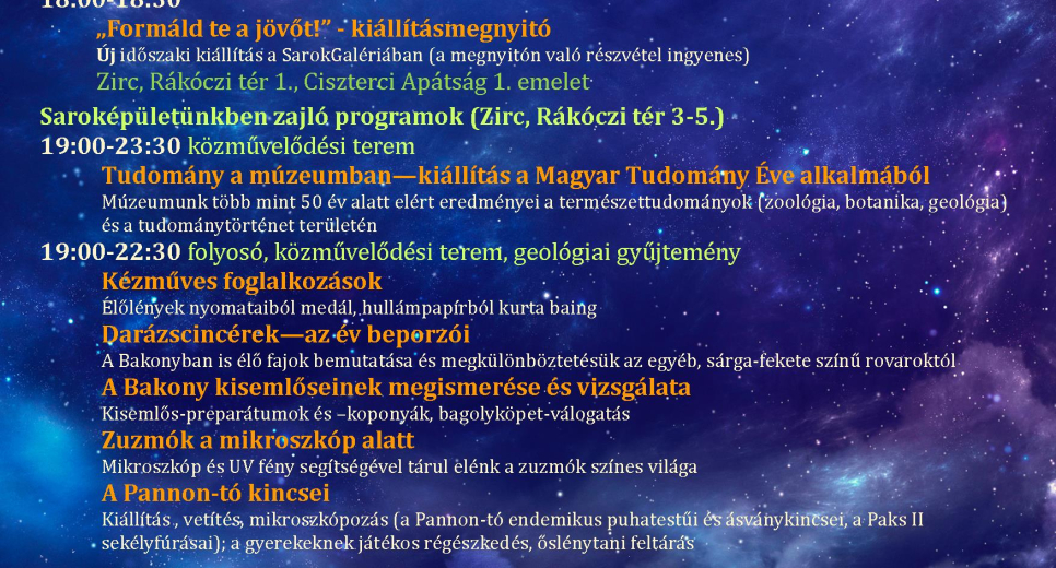 Múzeumok Éjszakája a Bakonyi Természettudományi Múzeumban