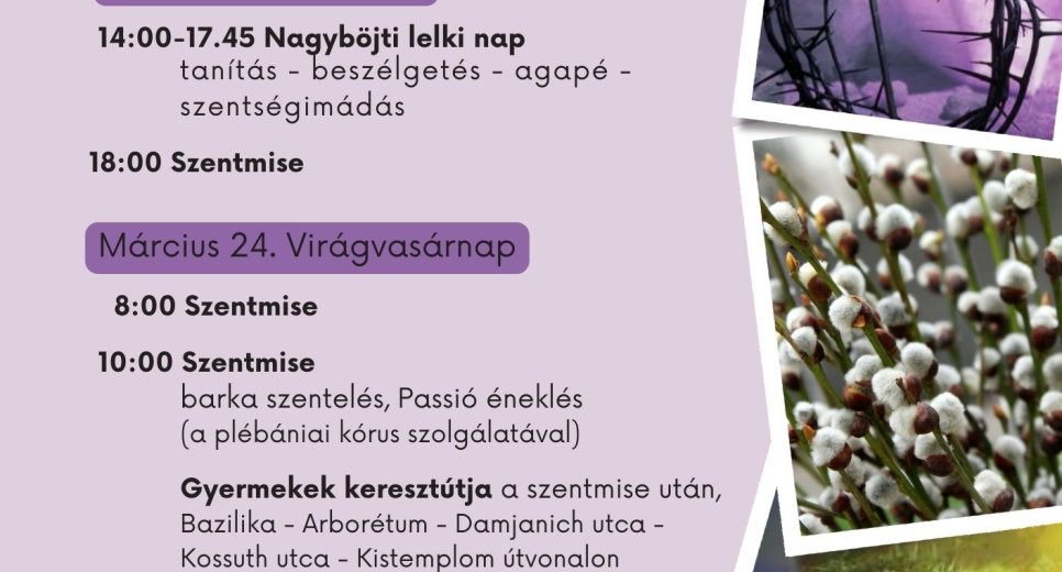 Nagyböjti programok a Zirci Bazilikában