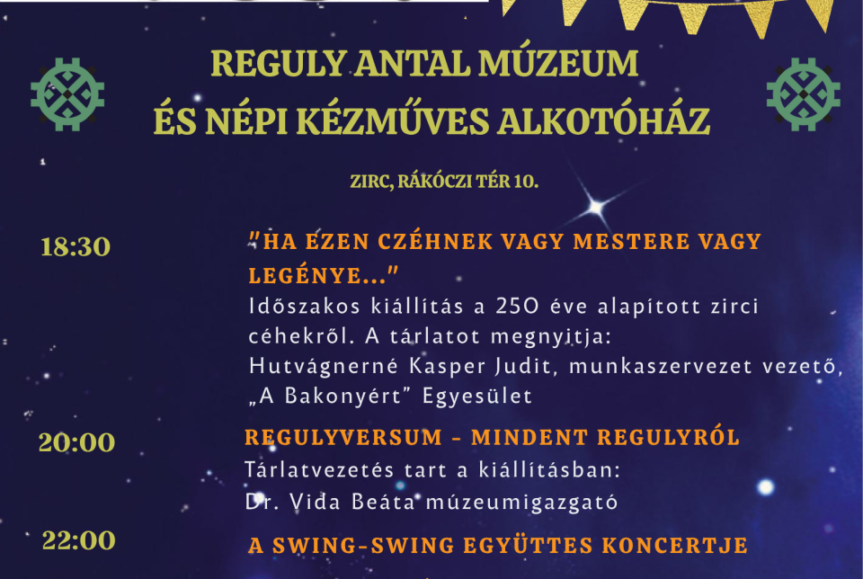 Múzeumok Éjszakája a Reguly Antal Múzeum és Népi Kézműves Alkotóházban
