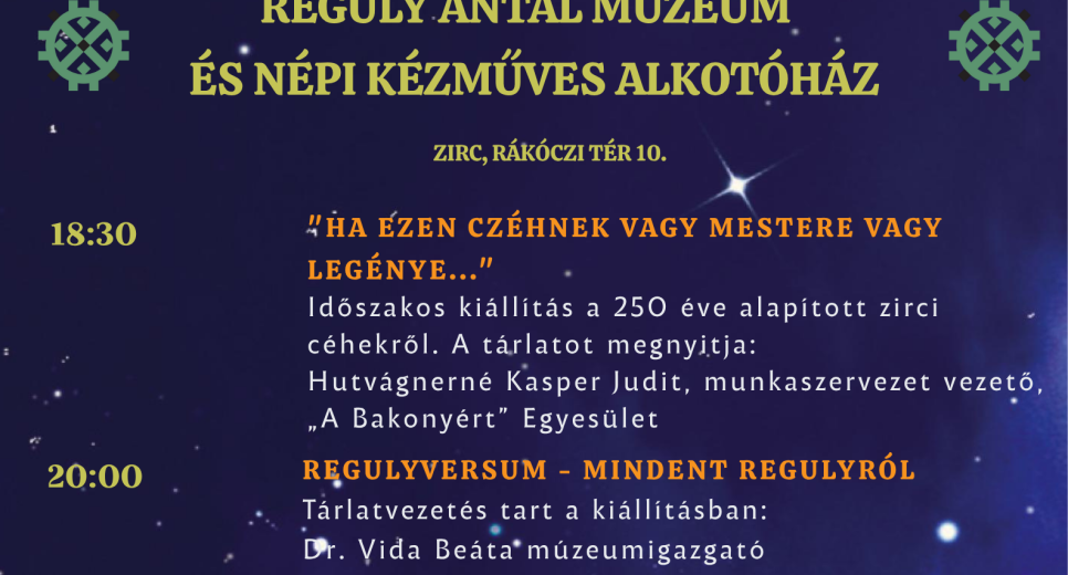 Múzeumok Éjszakája a Reguly Antal Múzeum és Népi Kézműves Alkotóházban Múzeumok Éjszakája a Reguly Antal Múzeum és Népi Kézműves Alkotóházban