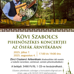 Kövi Szabolcs pihenőszékes koncertjei az ősfák árnyékában