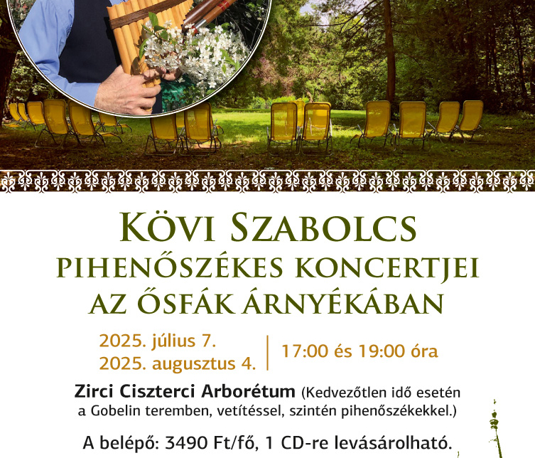 Kövi Szabolcs pihenőszékes koncertjei az ősfák árnyékában