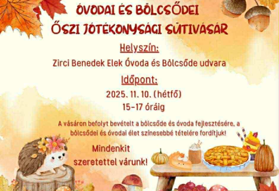 Őszi Jótékonysági Sütivásár