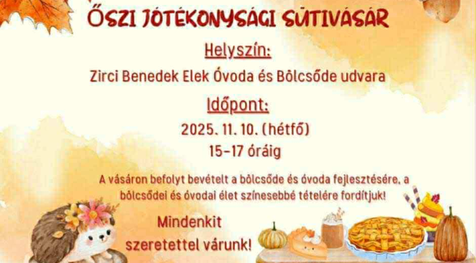 Őszi Jótékonysági Sütivásár