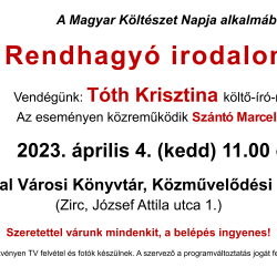 Költészet Napja - Rendhagyó irodalomóra Tóth Krisztinával
