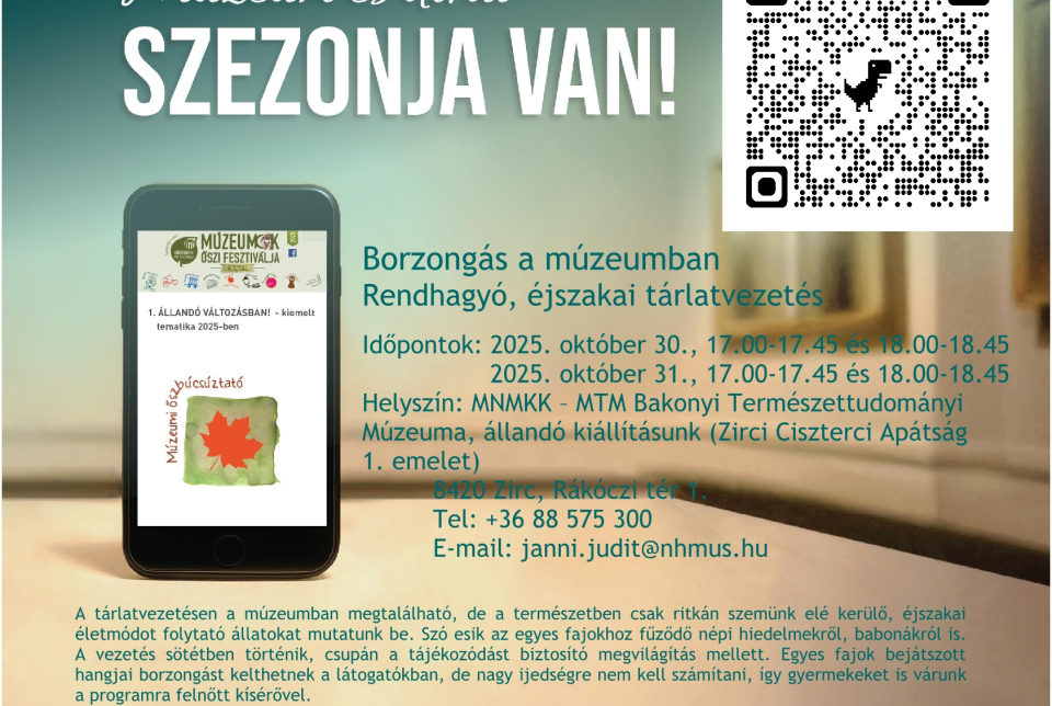 Borzongás a múzeumban, rendhagyó tárlatvezetés – Múzeumok Őszi Fesztiválja