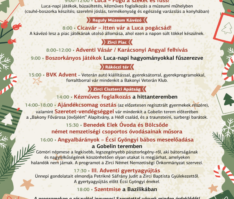 Zirciek Adventje III. gyertyagyújtás